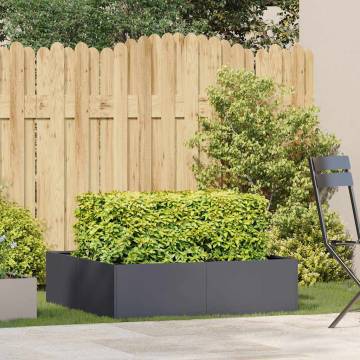 Stylish Anthracite Steel Planter 100x100x30 cm | HipoMarket