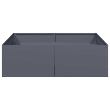 Stylish Anthracite Steel Planter 100x100x30 cm | HipoMarket