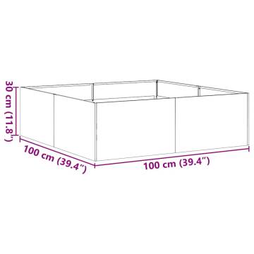 Stylish Anthracite Steel Planter 100x100x30 cm | HipoMarket