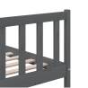 Grey Solid Wood Bed Frame 200x200 cm - Timeless Design