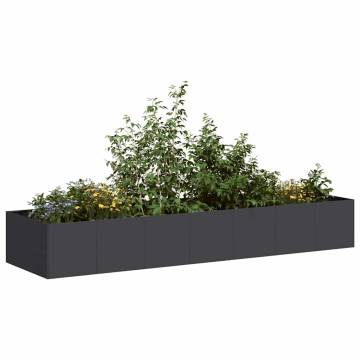 Stylish Black Steel Planter 280x80x40 cm - Hipomarket