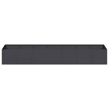 Stylish Black Steel Planter 280x80x40 cm - Hipomarket