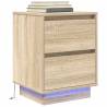  Bedside Cabinet with LED Lights Sonoma Oak 38x34x50 cm Colour sonoma oak Size 38 x 34 x 50 cm Quantity in Package 1 