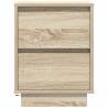 Bedside Cabinet with LED Lights - Sonoma Oak | Hipo Market