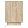 Bedside Cabinet with LED Lights - Sonoma Oak | Hipo Market