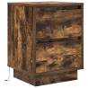 Bedside Cabinet with LED Lights - Smoked Oak | HipoMarket