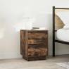 Bedside Cabinet with LED Lights - Smoked Oak | HipoMarket