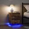 Bedside Cabinet with LED Lights - Smoked Oak | HipoMarket