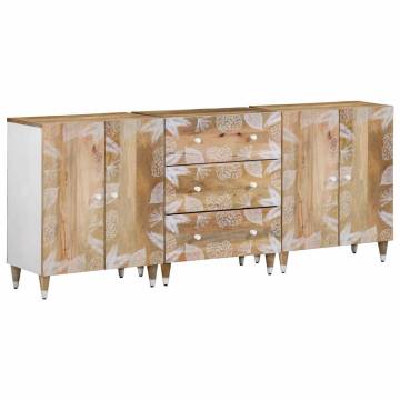 Elegant 3-Piece Solid Wood Mango Sideboards | Hipo Market