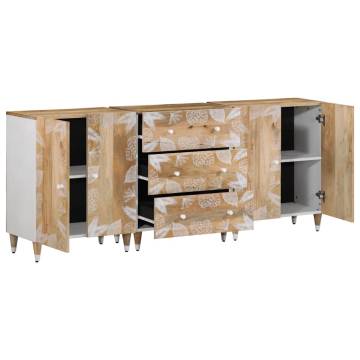 Elegant 3-Piece Solid Wood Mango Sideboards | Hipo Market