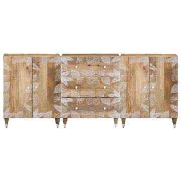 Elegant 3-Piece Solid Wood Mango Sideboards | Hipo Market