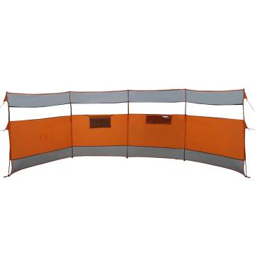 Camping Windbreak Grey & Orange 510x153 cm - Waterproof Barrier