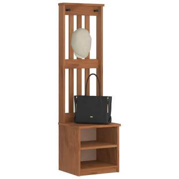 Stylish Hall Tree SANDENS | Solid Wood Pine Storage Solution