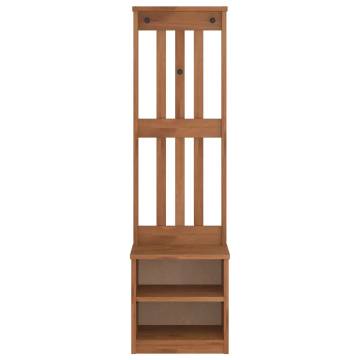 Stylish Hall Tree SANDENS | Solid Wood Pine Storage Solution