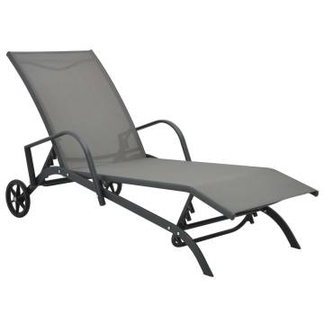 Stylish Sun Lounger Steel and Textilene for Outdoor Comfort