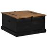 HALDEN Black Storage Chest - Solid Pine Wood | 91x91x47 cm