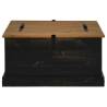 HALDEN Black Storage Chest - Solid Pine Wood | 91x91x47 cm