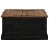 HALDEN Black Storage Chest - Solid Pine Wood | 91x91x47 cm