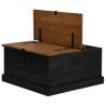 HALDEN Black Storage Chest - Solid Pine Wood | 91x91x47 cm