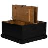 HALDEN Black Storage Chest - Solid Pine Wood | 91x91x47 cm