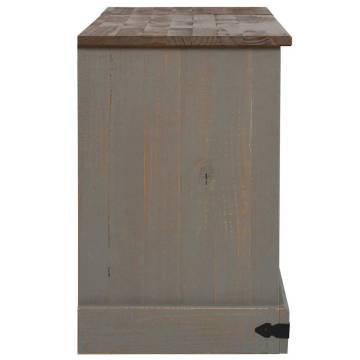 HALDEN TV Cabinet with Sliding Doors - Grey Solid Wood 150x40x60cm