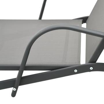 Stylish Sun Lounger Steel and Textilene for Outdoor Comfort