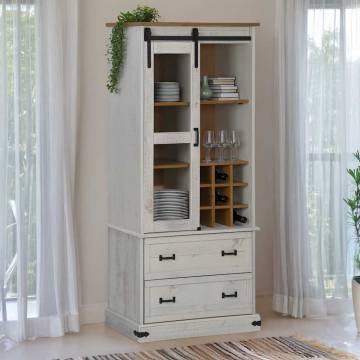 Wine Cabinet HALDEN - White Pine with Sliding Door