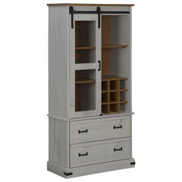 Wine Cabinet HALDEN - White Pine with Sliding Door