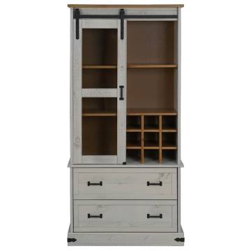 Wine Cabinet HALDEN - White Pine with Sliding Door