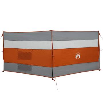 Camping Windbreak Grey & Orange 340x130 cm - Waterproof Barrier