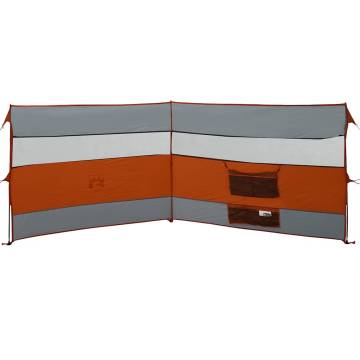 Camping Windbreak Grey & Orange 340x130 cm - Waterproof Barrier