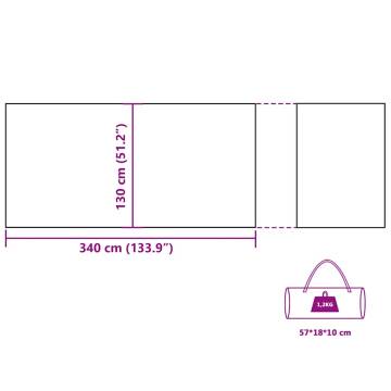 Camping Windbreak Grey & Orange 340x130 cm - Waterproof Barrier