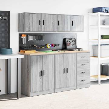 Garage Wall Cabinets - 2 pcs Grey Sonoma Engineered Wood