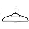 100 pcs Anti-slip Black Velvet Clothes Hanger Set