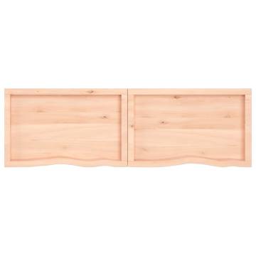 Untreated Solid Wood Bathroom Countertop 180x50cm - Hipomarket