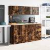 Garage Wall Cabinets - 2 pcs Smoked Oak Engineered Wood