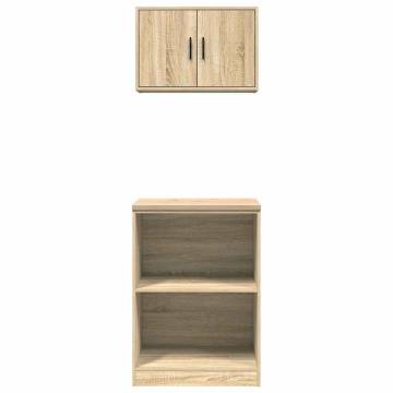 Garage Cabinets 2 pcs Sonoma Oak Engineered Wood | HipoMarket