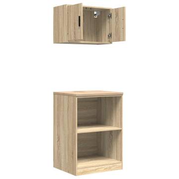 Garage Cabinets 2 pcs Sonoma Oak Engineered Wood | HipoMarket