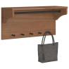  Wall-mounted Coat Rack SANDNES 87x30x42 cm Solid Wood Pine Colour dark brown Quantity in Package 1 