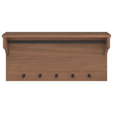 Wall-Mounted Coat Rack SANDNES - Solid Pinewood Elegance