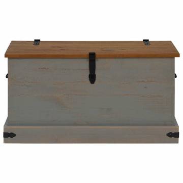 Storage Chest HALDEN Grey - Solid Pine Wood | 91x48x47 cm