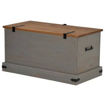 Storage Chest HALDEN Grey - Solid Pine Wood | 91x48x47 cm