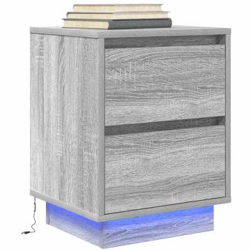 LED Bedside Cabinet - Grey Sonoma | Stylish & Functional