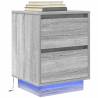  Bedside Cabinet with LED Lights Grey Sonoma 38x34x50 cm Colour grey sonoma Size 38 x 34 x 50 cm Quantity in Package 1 