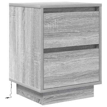 LED Bedside Cabinet - Grey Sonoma | Stylish & Functional