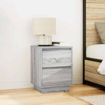 LED Bedside Cabinet - Grey Sonoma | Stylish & Functional