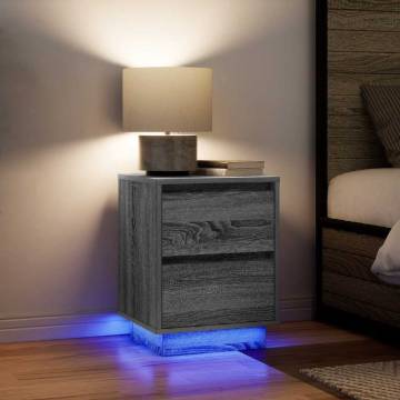 LED Bedside Cabinet - Grey Sonoma | Stylish & Functional