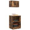 Smoked Oak Garage Cabinets - 2 pcs Durable Storage Solution