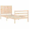 Solid Wood Bed Frame with Headboard - 100x200 cm | HipoMarket