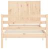 Solid Wood Bed Frame with Headboard - 100x200 cm | HipoMarket